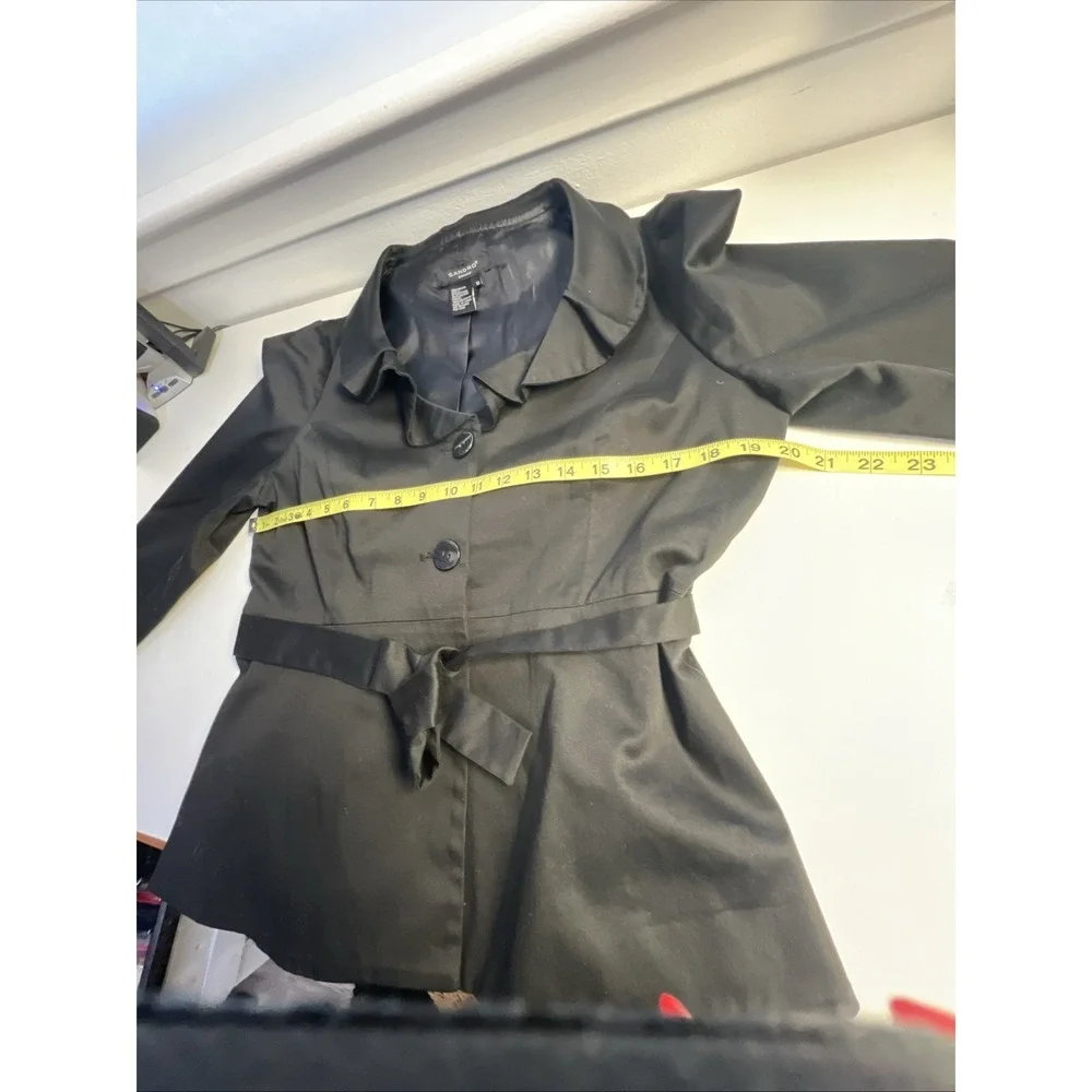 Sandro Sportswear Jacket Button‎ Front 3/4 Sleeve Collared Black Size Medium